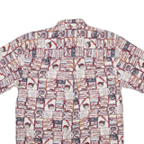 IVY CREW Mens Shirt White Crazy Pattern M