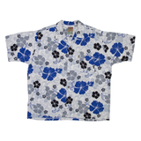 PINEAPPLE CONNECTION Mens Hawaiian Shirt White Floral L