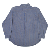 BASIC EDITIONS Mens Shirt Blue Striped Long Sleeve 2XL