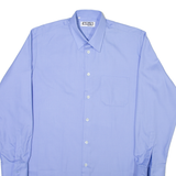 AMSA Mens Plain Shirt Blue Long Sleeve L