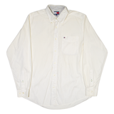 TOMMY BAHAMA Mens Plain Shirt Cream Long Sleeve S