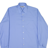 AMSA Mens Plain Shirt Blue Long Sleeve L