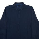 DIESEL Mens Plain Shirt Blue Long Sleeve M