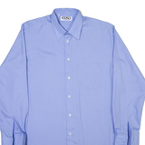AMSA Mens Plain Shirt Blue Long Sleeve L