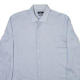 BOSS Slim Fit Mens Shirt Blue Check Long Sleeve L