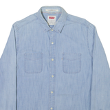 LEVI'S Mens Plain Shirt Blue Long Sleeve M