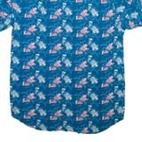 REBEL Mens Shirt Blue Crazy Pattern M