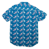 REBEL Mens Shirt Blue Crazy Pattern M