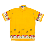 Mens Shirt Yellow Crazy Pattern XL