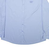 RUSSELL COLLECTION Cat Mens Plain Shirt Blue Long Sleeve M