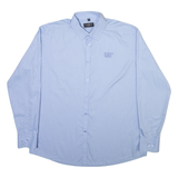 RUSSELL COLLECTION Cat Mens Plain Shirt Blue Long Sleeve M