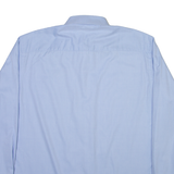 RUSSELL COLLECTION Cat Mens Plain Shirt Blue Long Sleeve M
