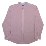 TOMMY HILFIGER Mens Shirt Red Striped Long Sleeve XL