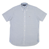 TOMMY HILFIGER Mens Shirt White Check S