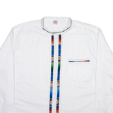 MALKI Mens Plain Shirt White Long Sleeve M