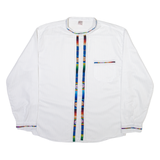 MALKI Mens Plain Shirt White Long Sleeve M