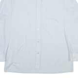 CREATION MANOR Mens Shirt Blue Striped Long Sleeve M