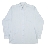 CREATION MANOR Mens Shirt Blue Striped Long Sleeve M