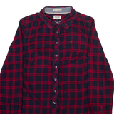 TOMMY HILFIGER Womens Shirt Red Check Long Sleeve S