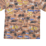 FANTY Mens Hawaiian Shirt Beige Floral M