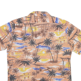FANTY Mens Hawaiian Shirt Beige Floral M