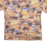 FANTY Mens Hawaiian Shirt Beige Floral M