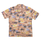 FANTY Mens Hawaiian Shirt Beige Floral M