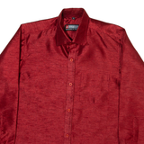 AMAZON Mens Plain Shirt Red Long Sleeve S