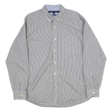 TOMMY HILFIGER Classic Fit Mens Shirt Black Striped Long Sleeve L