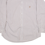 CHAPS Mens Shirt White Striped Long Sleeve XL