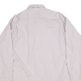 CHAPS Mens Shirt White Striped Long Sleeve XL