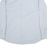 CHAPS Stretch Oxford Mens Shirt Blue Striped Long Sleeve XL