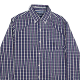 CHAPS Stretch Mens Shirt Blue Check Long Sleeve M