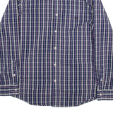 CHAPS Stretch Mens Shirt Blue Check Long Sleeve M