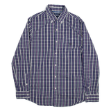 CHAPS Stretch Mens Shirt Blue Check Long Sleeve M