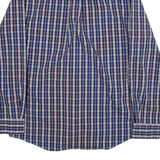 CHAPS Stretch Mens Shirt Blue Check Long Sleeve M