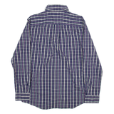 CHAPS Stretch Mens Shirt Blue Check Long Sleeve M