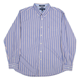 TOMMY HILFIGER Heritage Poplin Mens Shirt Blue Striped Long Sleeve XL