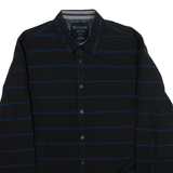 GUESS Slim Fit Mens Shirt Black Striped Long Sleeve L