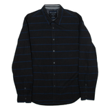 GUESS Slim Fit Mens Shirt Black Striped Long Sleeve L