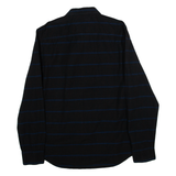 GUESS Slim Fit Mens Shirt Black Striped Long Sleeve L