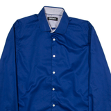 DKNY Mens Plain Shirt Blue Long Sleeve M