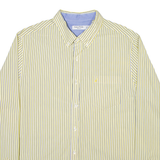 NAUTICA Slim Fit Mens Shirt Yellow Striped Long Sleeve XL