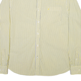 NAUTICA Slim Fit Mens Shirt Yellow Striped Long Sleeve XL