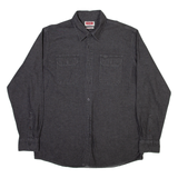 WRANGLER Mens Plain Shirt Grey Long Sleeve L