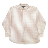 TOMMY HILFIGER Mens Shirt White Check Long Sleeve XL