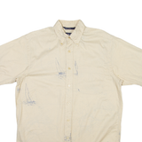 NAUTICA Mens Shirt Beige Crazy Pattern S