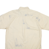 NAUTICA Mens Shirt Beige Crazy Pattern S