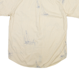 NAUTICA Mens Shirt Beige Crazy Pattern S