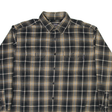 WOOLRICH Mens Shirt Grey Check Long Sleeve XL